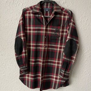 Ralph Lauren Plaid Shirt with Suede Elbow Patches